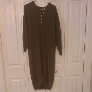 Olive Green Long Sleeve Dress